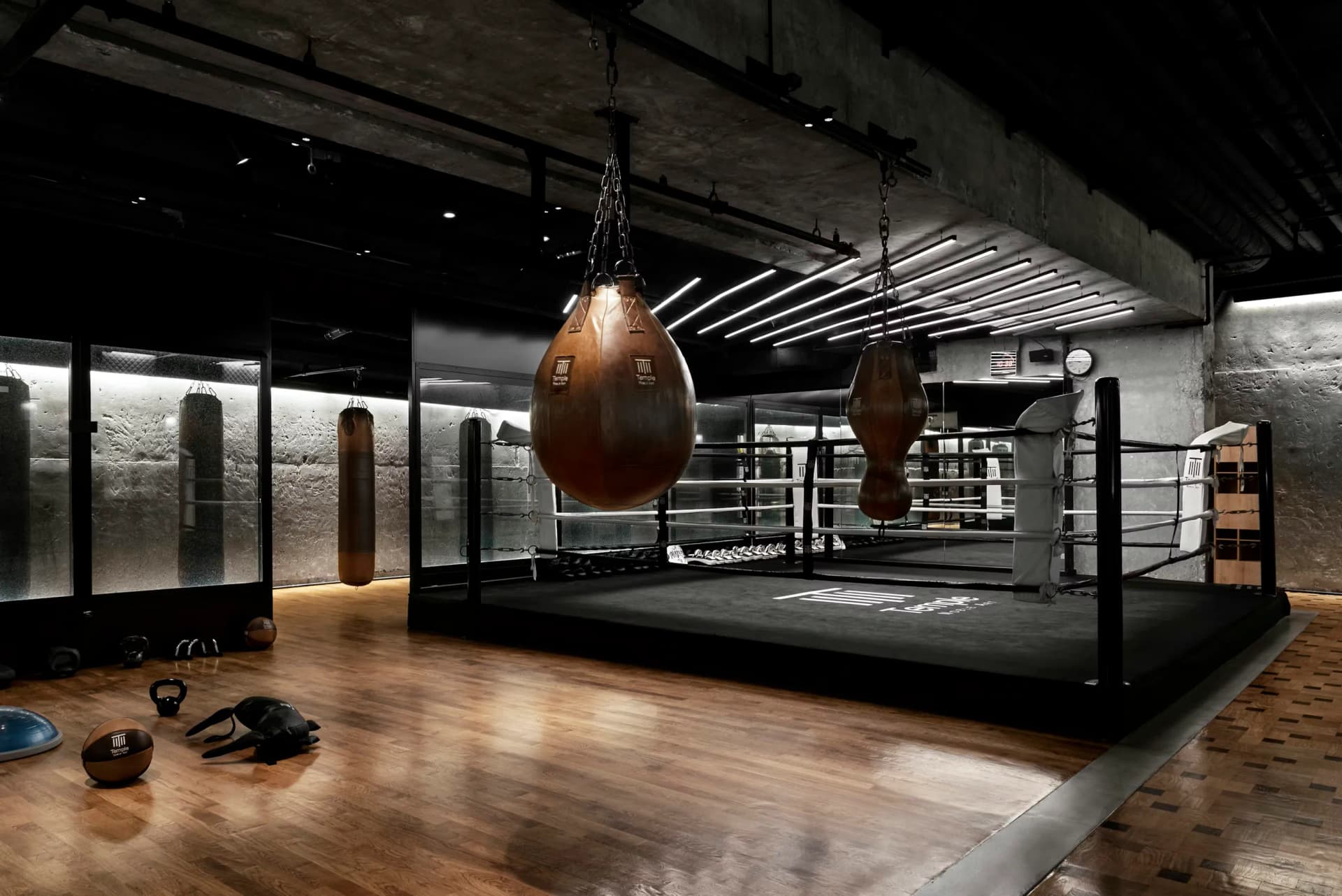 Boxing ring and gloves